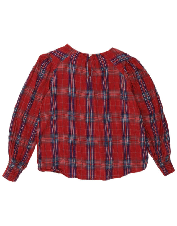 Desigual Womens Blouse Top UK 16 Large Red Check