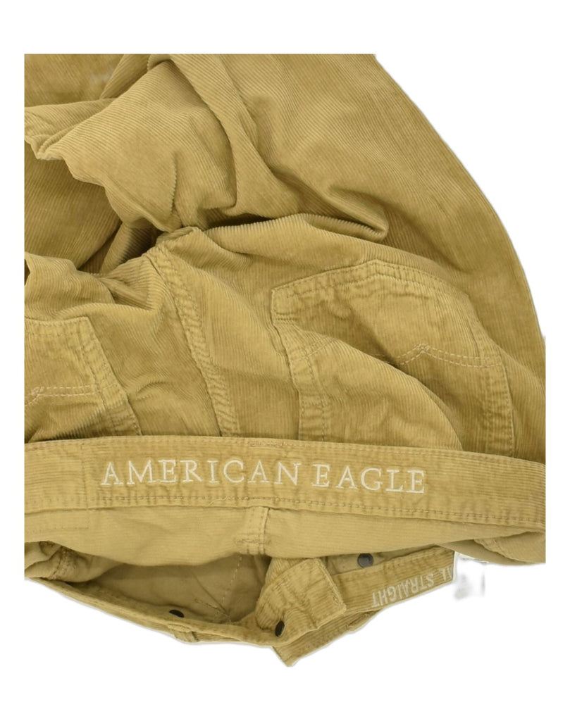 AMERICAN EAGLE Mens Straight Corduroy Trousers W29 L32 Khaki Cotton | Vintage American Eagle | Thrift | Second-Hand American Eagle | Used Clothing | Messina Hembry 