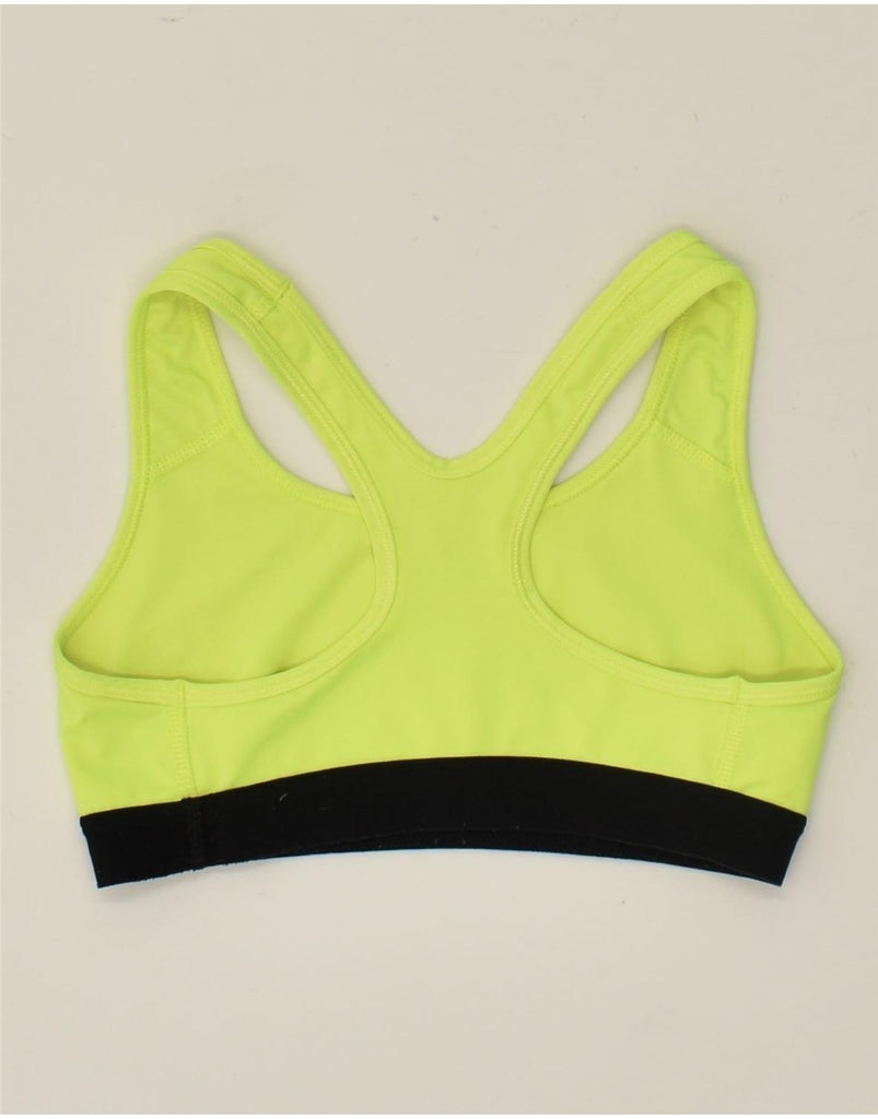 NIKE Womens Dri Fit Graphic Sport Bra Top UK 4 XS Green | Vintage Nike | Thrift | Second-Hand Nike | Used Clothing | Messina Hembry 