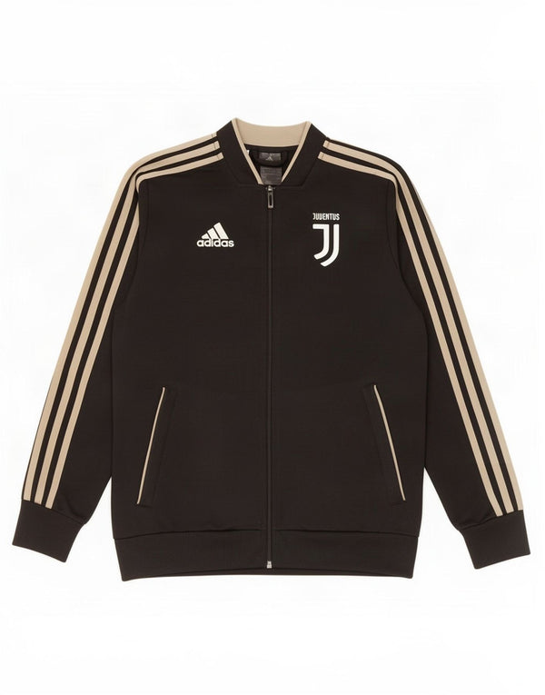 Adidas Boys Juventus Tracksuit Top Jacket 13-14 Years Black Polyester