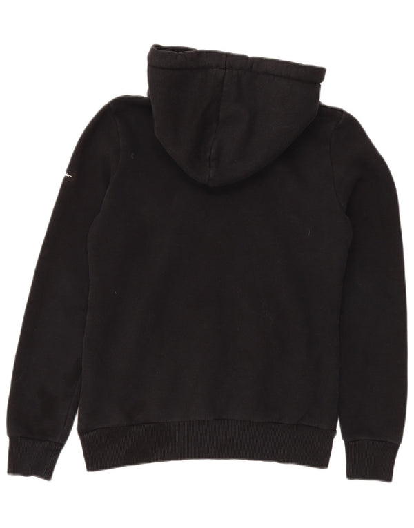 Superdry Womens Graphic Hoodie Jumper UK 6 XS Black Cotton