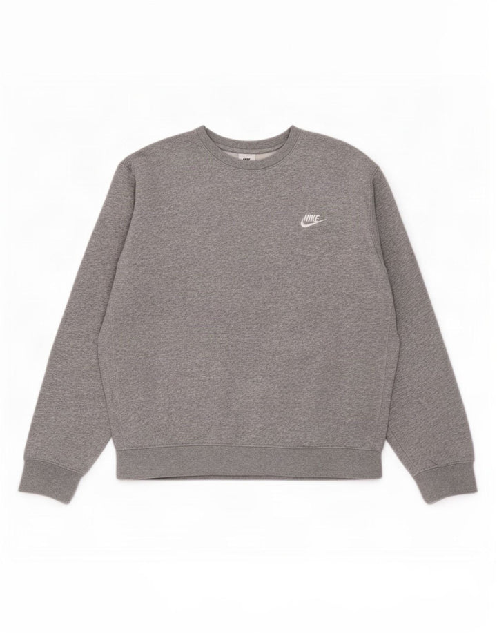 Nike Mens Sweatshirt Jumper Medium Grey Flecked Cotton