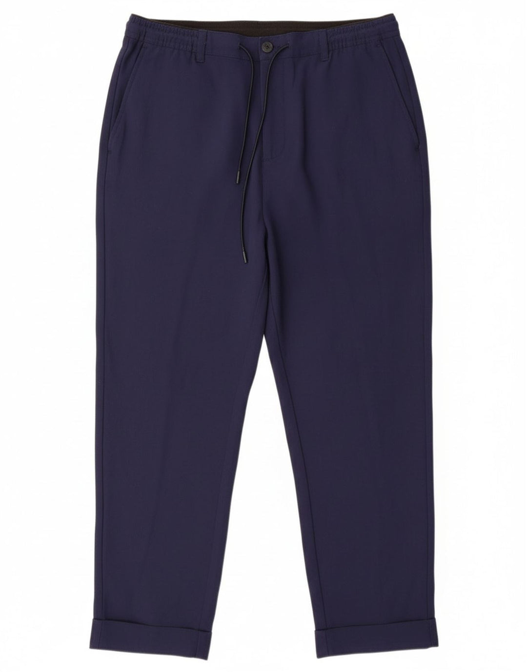 Zara Mens Tapered Chino Trousers Large W32 L26 Navy Blue Polyester