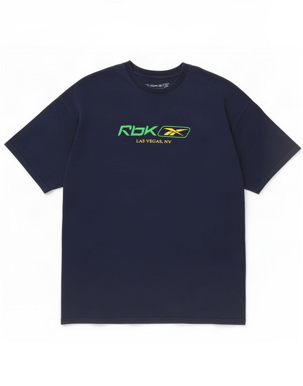 Reebok Mens Las Vegas Graphic T-Shirt Top 2XL Navy Blue Cotton