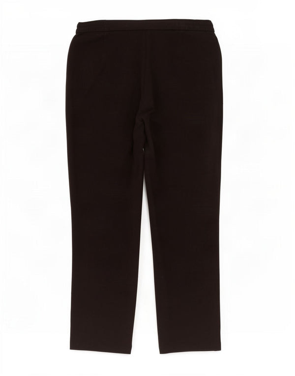 Marks & Spencer Womens Straight Casual Trousers UK 12 Medium W34 L30 Black