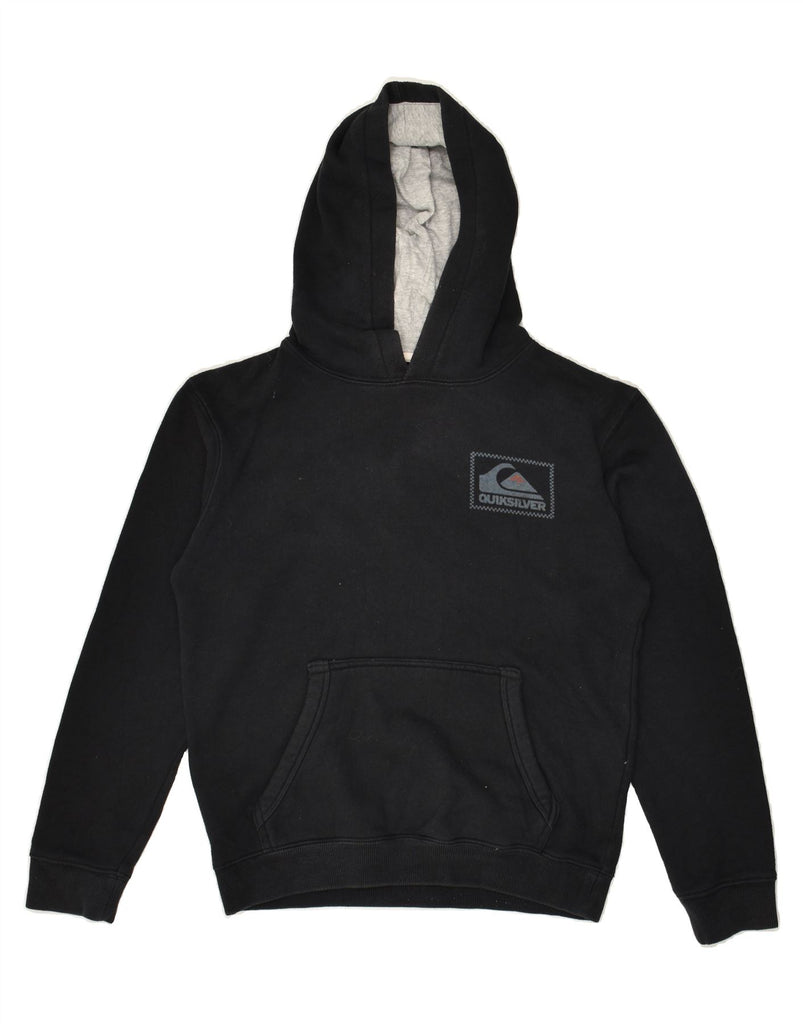 QUIKSILVER Boys Hoodie Jumper 11-12 Years Medium Black Cotton | Vintage Quiksilver | Thrift | Second-Hand Quiksilver | Used Clothing | Messina Hembry 