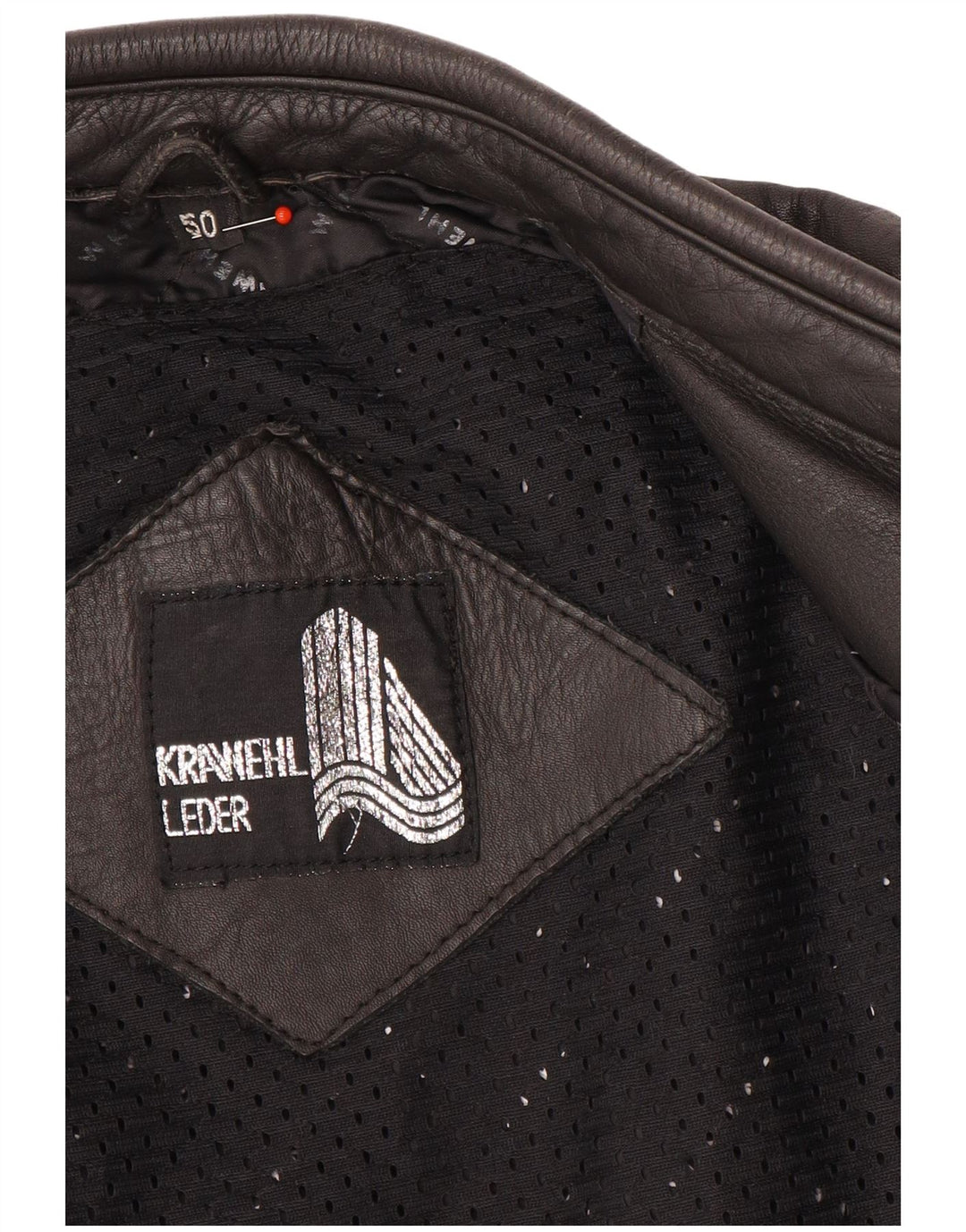 Krawehl Mens Motorstyle Leather Racer Jacket UK 36 Small Black Leather