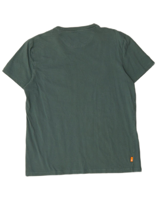 Timberland Mens Slim Fit T-Shirt Top Large Green Cotton