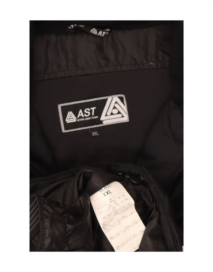 AST Mens Hooded Ski Jacket UK 44 2XL Black Colourblock Polyamide