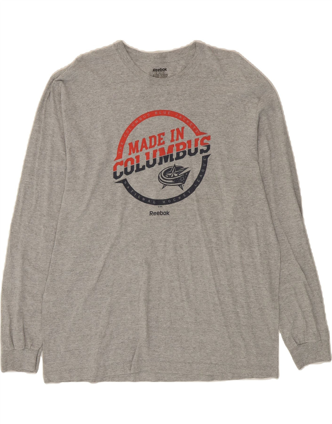 REEBOK Mens Graphic Sweatshirt Jumper XL Grey Cotton Vintage Reebok and Second-Hand Reebok from Messina Hembry 