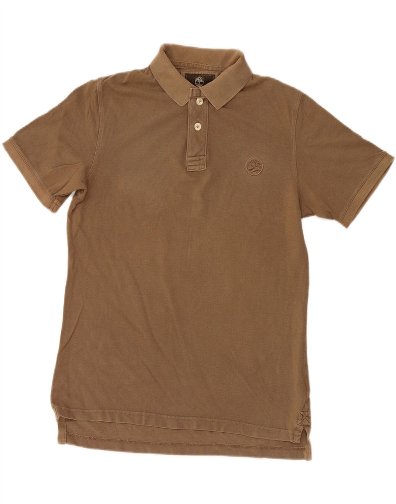 TIMBERLAND Mens Earthkeepers Slim Fit Polo Shirt Small Beige Cotton Vintage Timberland and Second-Hand Timberland from Messina Hembry 