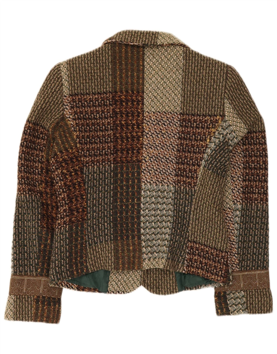 HALFON Womens 2 Button Blazer Jacket IT 46 Large Multicoloured Patchwork