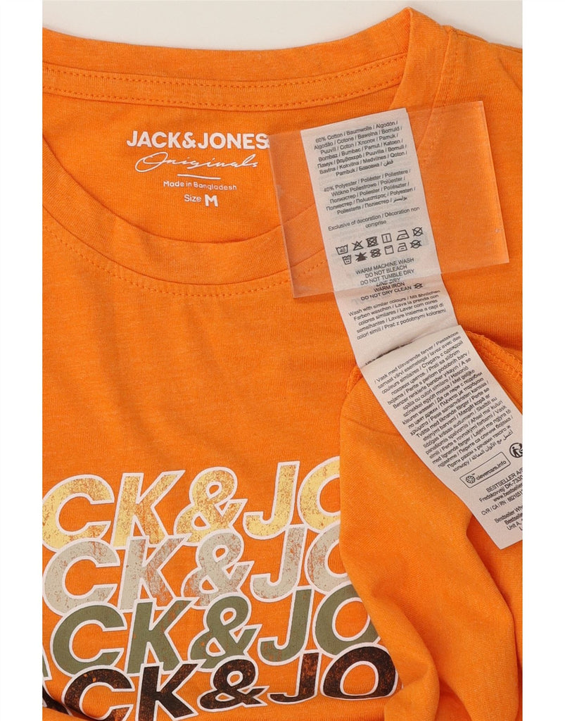 JACK & JONES Mens Graphic T-Shirt Top Medium Orange Cotton Vintage Jack & Jones and Second-Hand Jack & Jones from Messina Hembry 