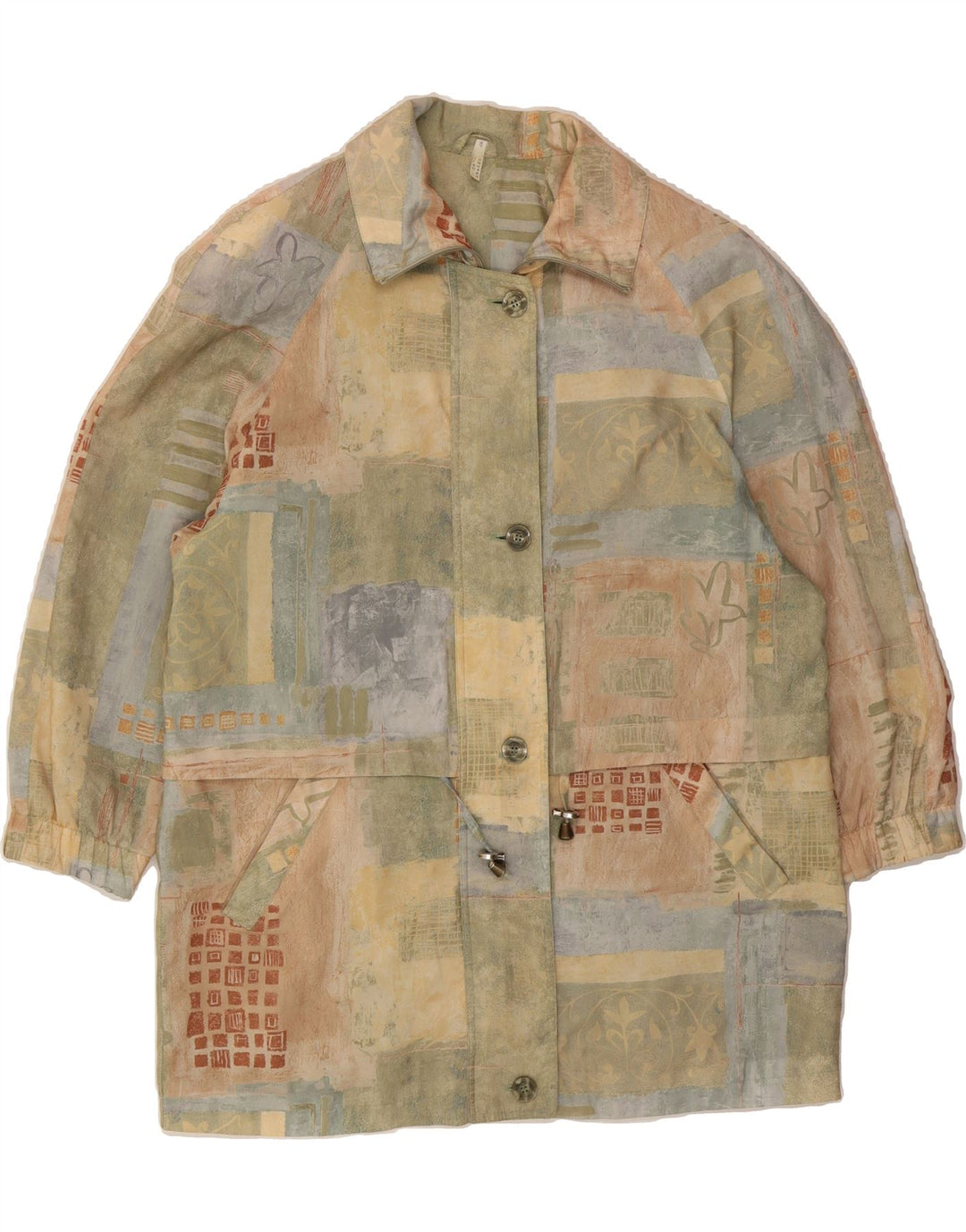 VINTAGE Womens Overcoat UK 16 Large Multicoloured Patchwork Polyester Vintage Vintage and Second-Hand Vintage from Messina Hembry 