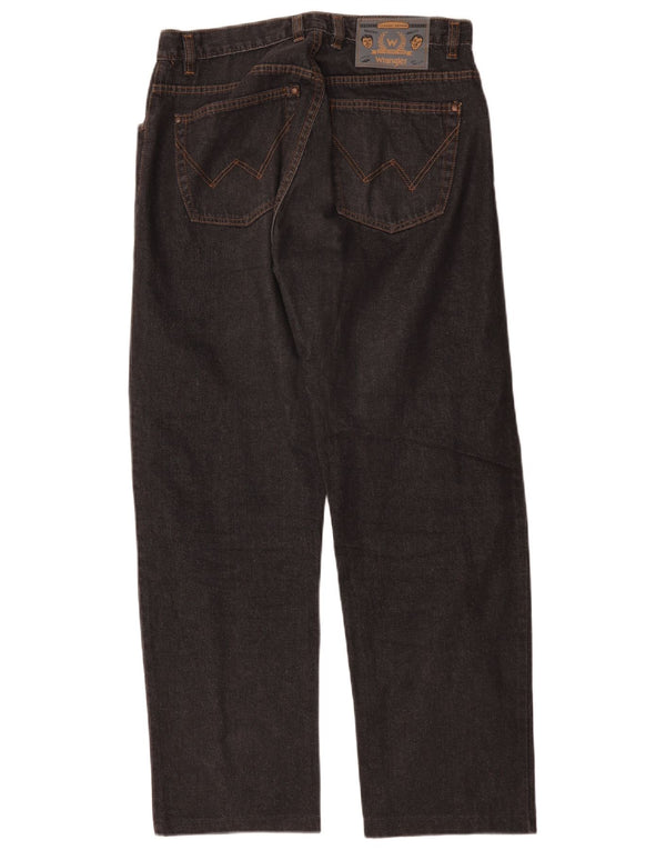 Wrangler Mens Straight Jeans W32 L29 Black Cotton