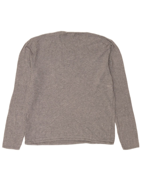 Zara Mens Crew Neck Jumper Sweater XL Grey Viscose