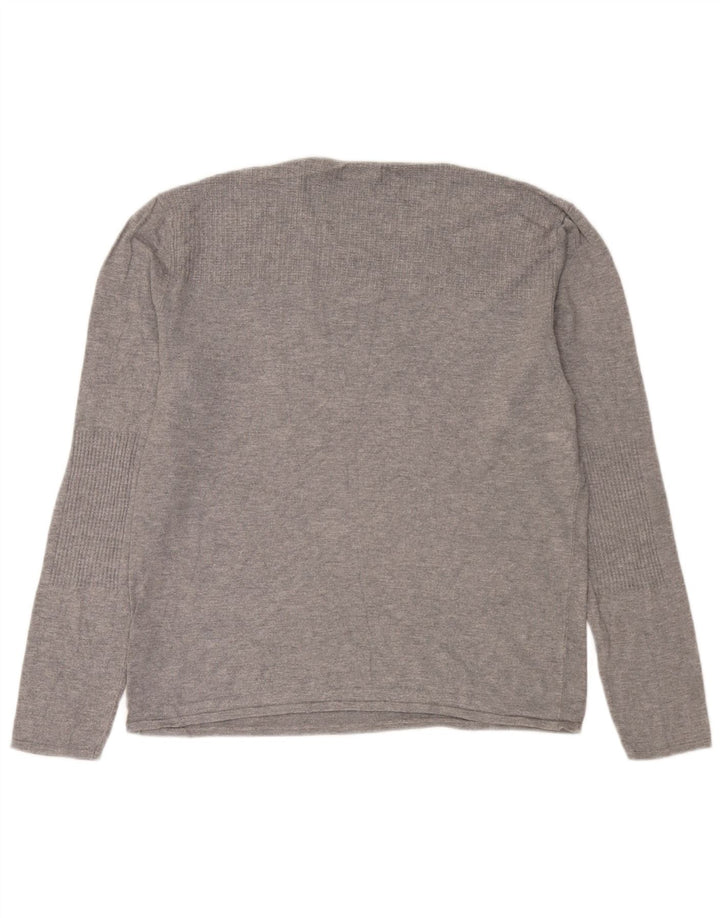 Zara Mens Crew Neck Jumper Sweater XL Grey Viscose