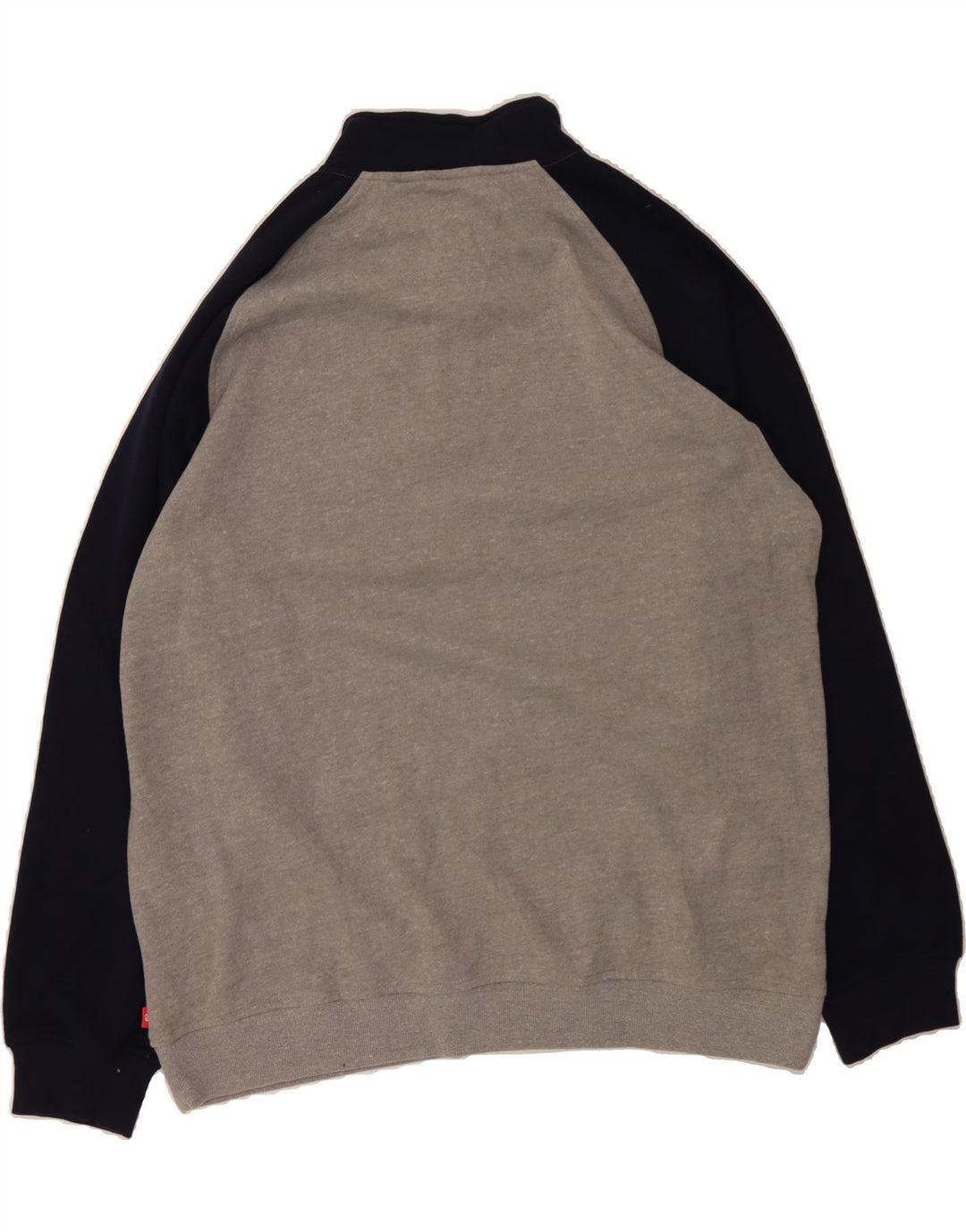 IZOD Mens Zip Neck Sweatshirt Jumper 2XL Grey Colourblock Cotton Vintage Izod and Second-Hand Izod from Messina Hembry 
