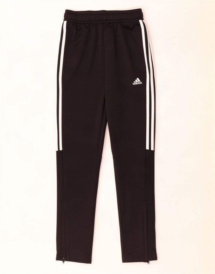 Adidas Boys Tracksuit Trousers 11-12 Years Black Polyester