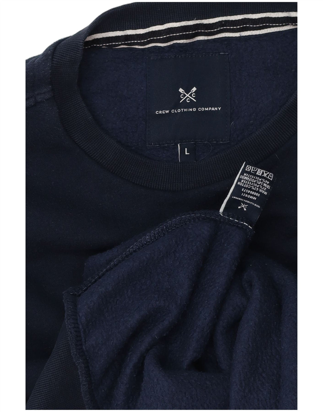 CREW CLOTHING Mens Sweatshirt Jumper Large Navy Blue Cotton