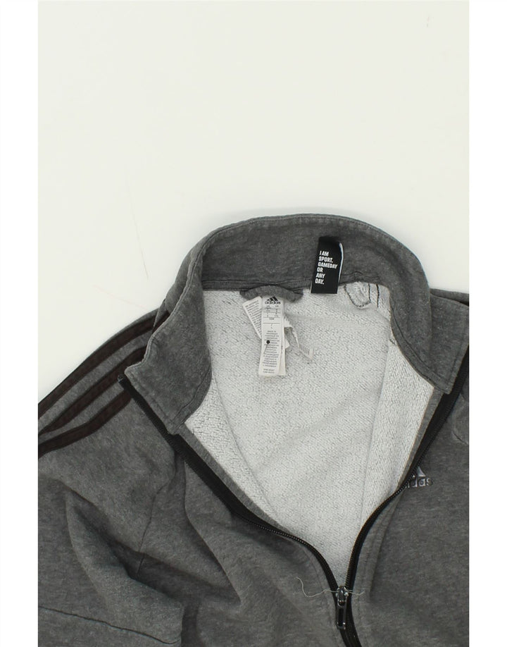 ADIDAS Mens Tracksuit Top Jacket UK 38/40 Medium Grey Cotton Vintage Adidas and Second-Hand Adidas from Messina Hembry 