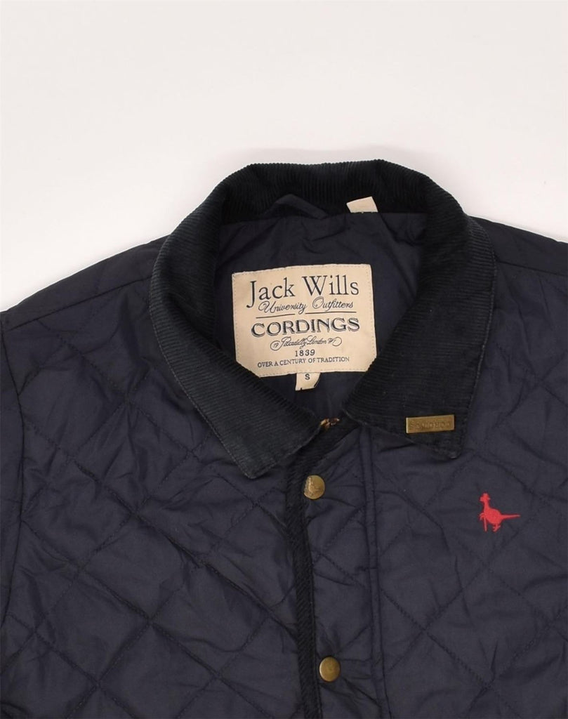 JACK WILLS Mens Quilted Jacket UK 36 Small Navy Blue Nylon | Vintage Jack Wills | Thrift | Second-Hand Jack Wills | Used Clothing | Messina Hembry 