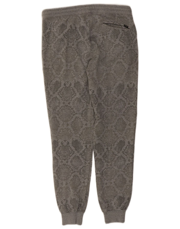 Hurley Womens Tracksuit Trousers Joggers UK 8 Small Grey Animal Print