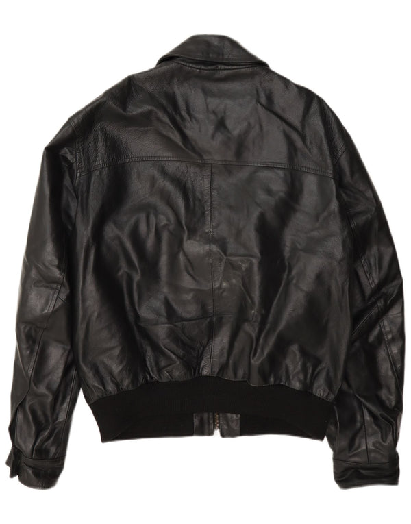 John Roose Mens Leather Jacket UK 38 Medium Black