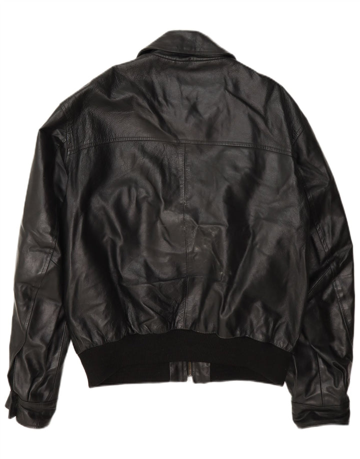 John Roose Mens Leather Jacket UK 38 Medium Black