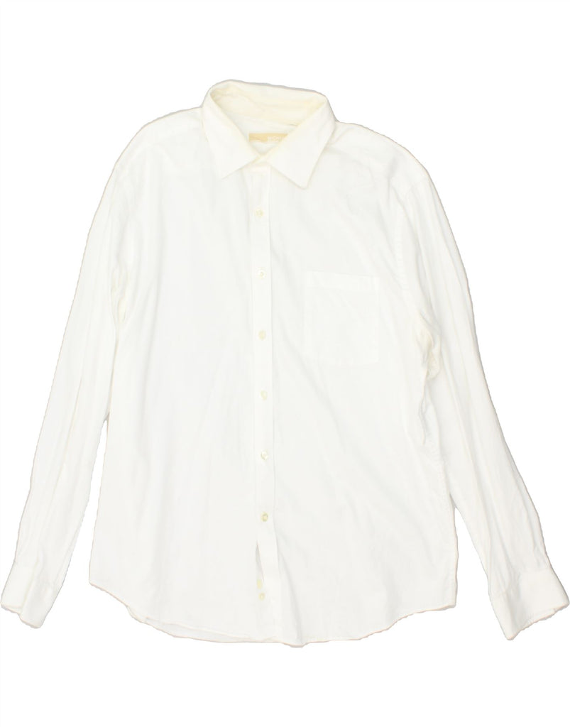 MICHAEL KORS Mens Shirt Size 17 1/2  XL White Cotton | Vintage Michael Kors | Thrift | Second-Hand Michael Kors | Used Clothing | Messina Hembry 
