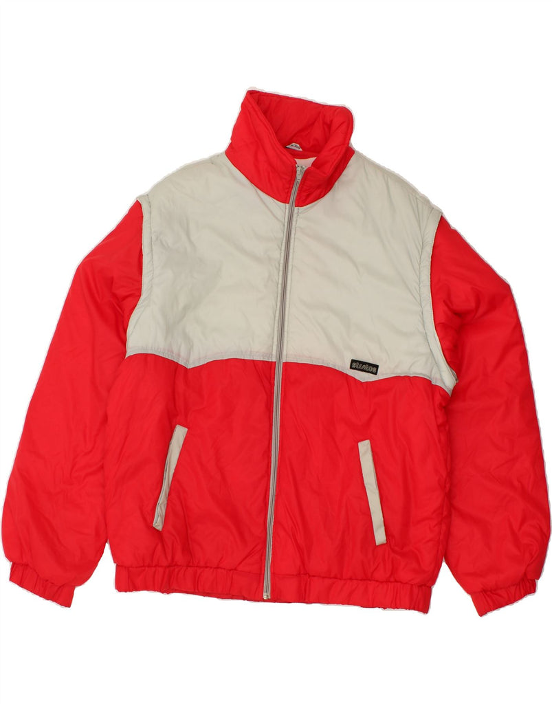 STRATOS Mens Padded Jacket UK 42 XL Red Colourblock Polyester | Vintage Stratos | Thrift | Second-Hand Stratos | Used Clothing | Messina Hembry 