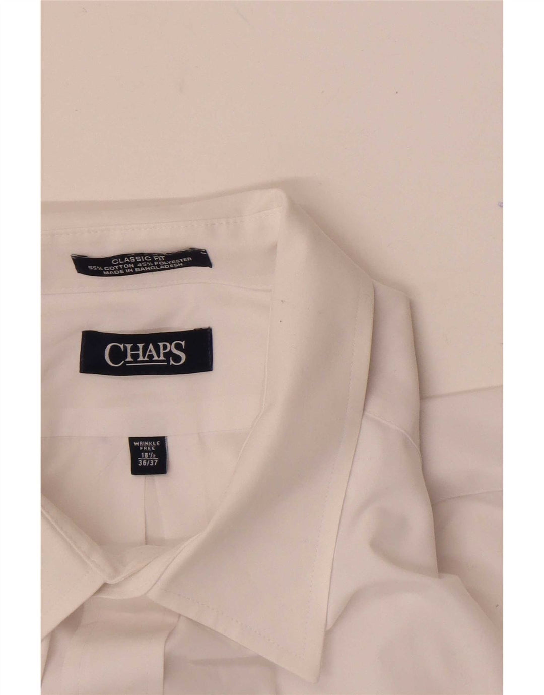 Chaps Mens Classic Fit Shirt Size 18 1/2 2XL White Cotton
