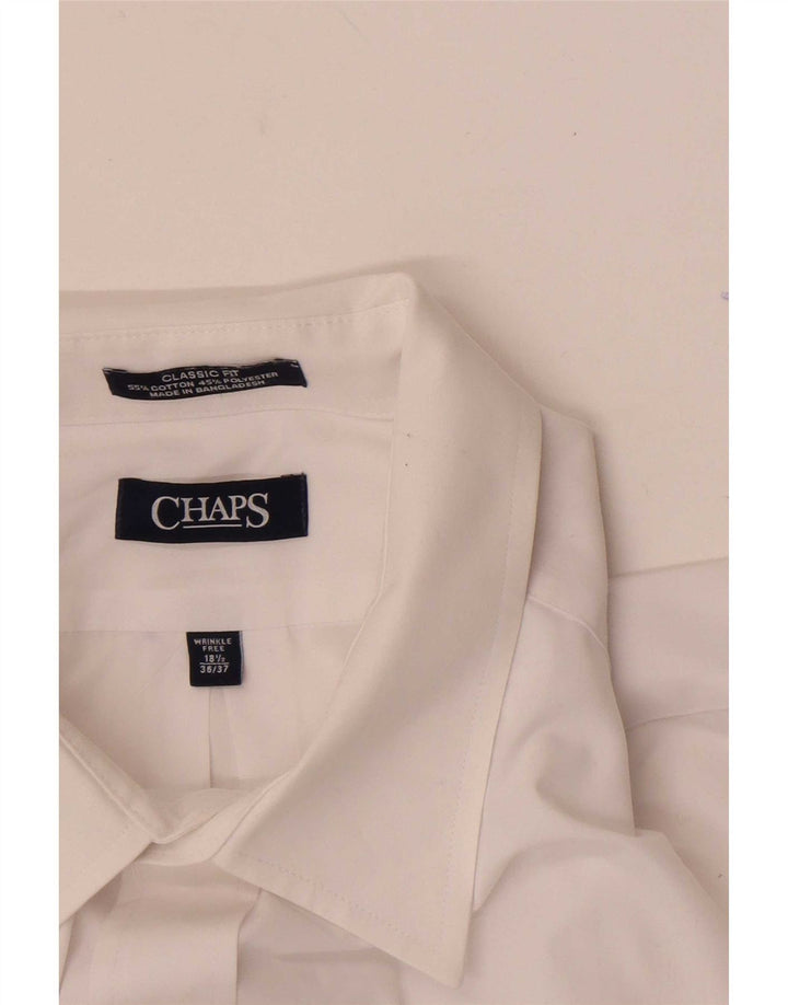 Chaps Mens Classic Fit Shirt Size 18 1/2 2XL White Cotton
