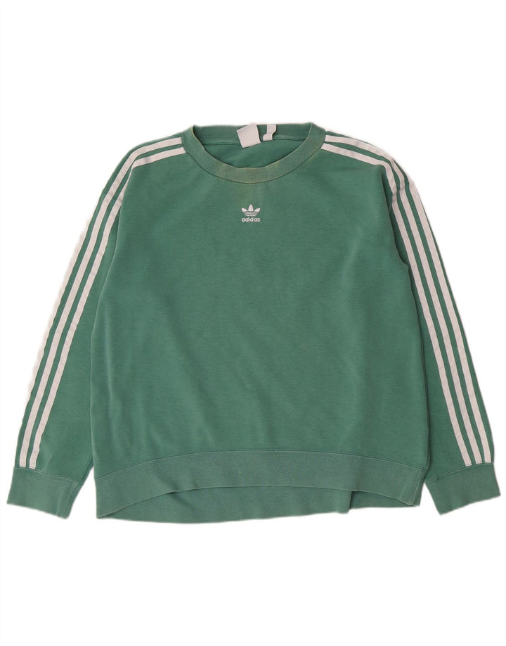 Adidas Womens Sweatshirt Jumper UK 8 Small Green Cotton