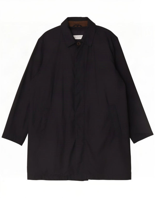 Gant Mens Overcoat UK 46 3XL Navy Blue Cotton