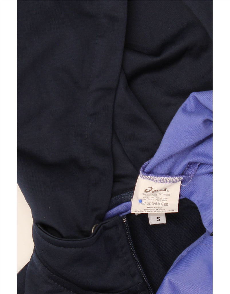 ASICS Womens Zip Hoodie Sweater UK 10 Small Purple Colourblock Polyester Vintage Asics and Second-Hand Asics from Messina Hembry 