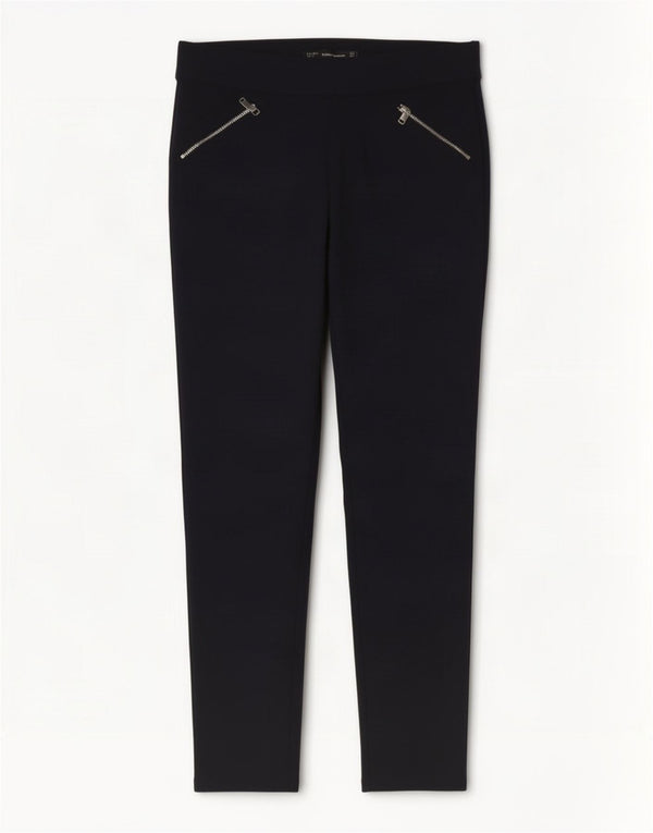 Zara Womens Trafaluc Skinny Cropped Trousers Large W30 L25 Navy Blue