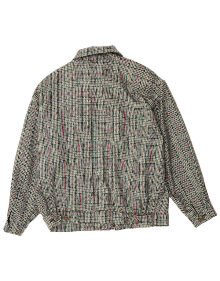 Peter Hahn Womens Lady H Bomber Jacket UK 12 Medium Green Houndstooth