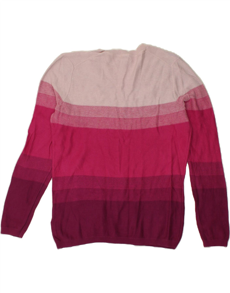 TOMMY HILFIGER Womens V-Neck Jumper Sweater UK 18 XL Pink Colourblock | Vintage Tommy Hilfiger | Thrift | Second-Hand Tommy Hilfiger | Used Clothing | Messina Hembry 