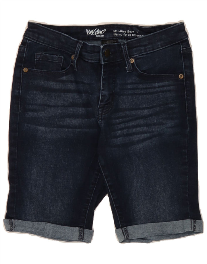 MOSSIMO Womens Mid Rise Denim Shorts US 4 Small W27  Navy Blue Cotton Vintage Mossimo and Second-Hand Mossimo from Messina Hembry 