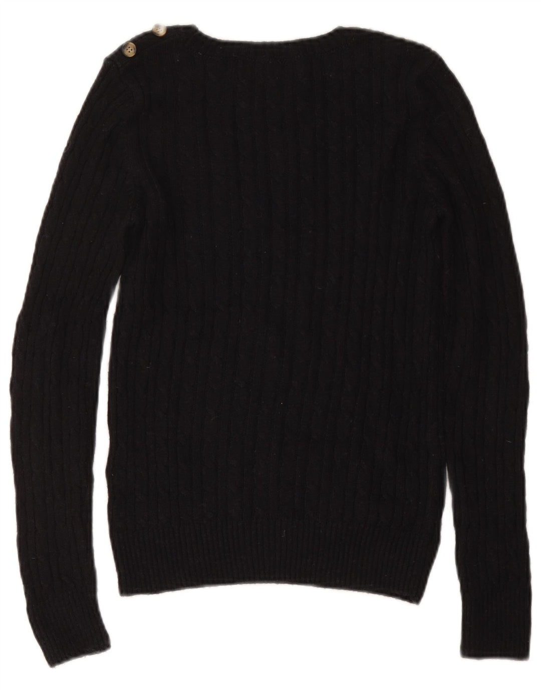 Superdry Womens Boat Neck Jumper Sweater UK 8 Small Black Acrylic