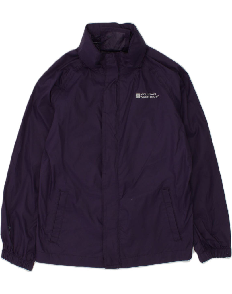 MOUNTAIN WAREHOUSE Girls Hooded Rain Jacket 7-8 Years Purple Polyester | Vintage Mountain Warehouse | Thrift | Second-Hand Mountain Warehouse | Used Clothing | Messina Hembry 