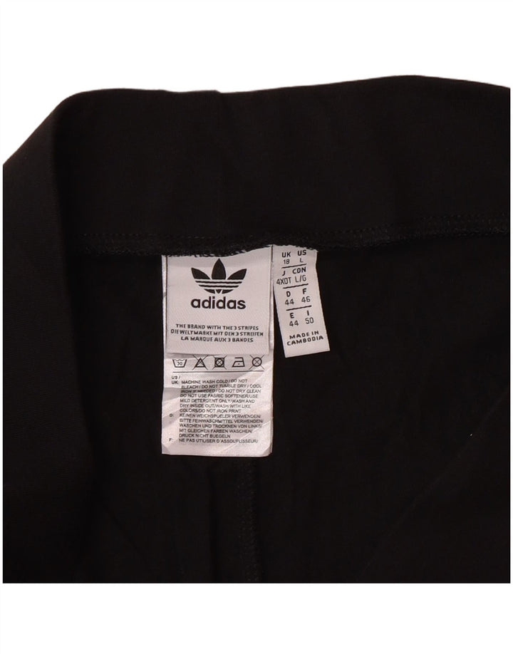 ADIDAS Womens Graphic Sport Shorts UK 18 XL  Black Cotton