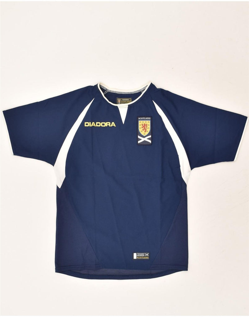 DIADORA Boys T-Shirt Top 9-10 Years Navy Blue Colourblock Polyester | Vintage Diadora | Thrift | Second-Hand Diadora | Used Clothing | Messina Hembry 