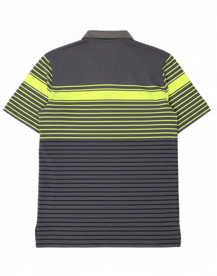 Adidas Mens Polo Shirt XS Navy Blue Striped Polyester