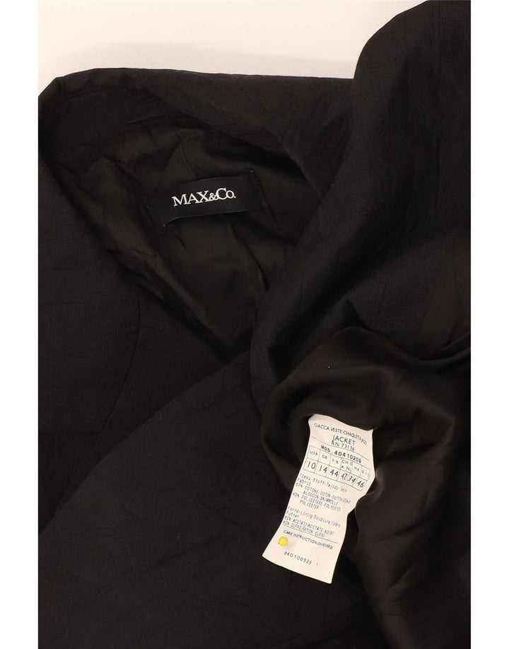 Max & Co. Womens 2 Button Blazer Jacket UK 14 Large Black Cotton