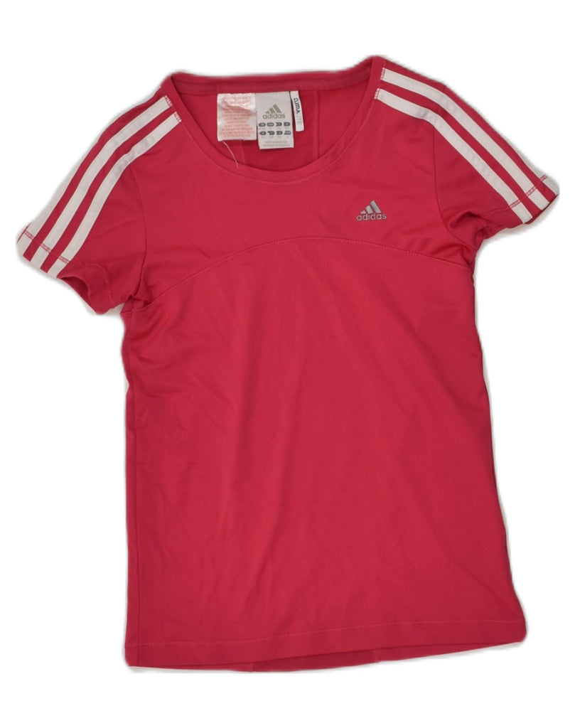 ADIDAS Girls Climalite T-Shirt Top 11-12 Years Pink Polyester | Vintage Adidas | Thrift | Second-Hand Adidas | Used Clothing | Messina Hembry 