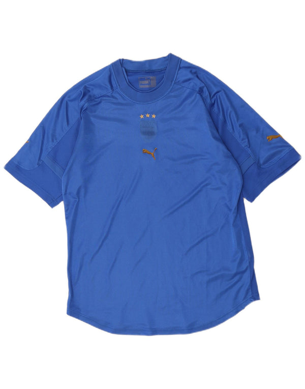 Puma Mens T-Shirt Top Medium Blue Polyester