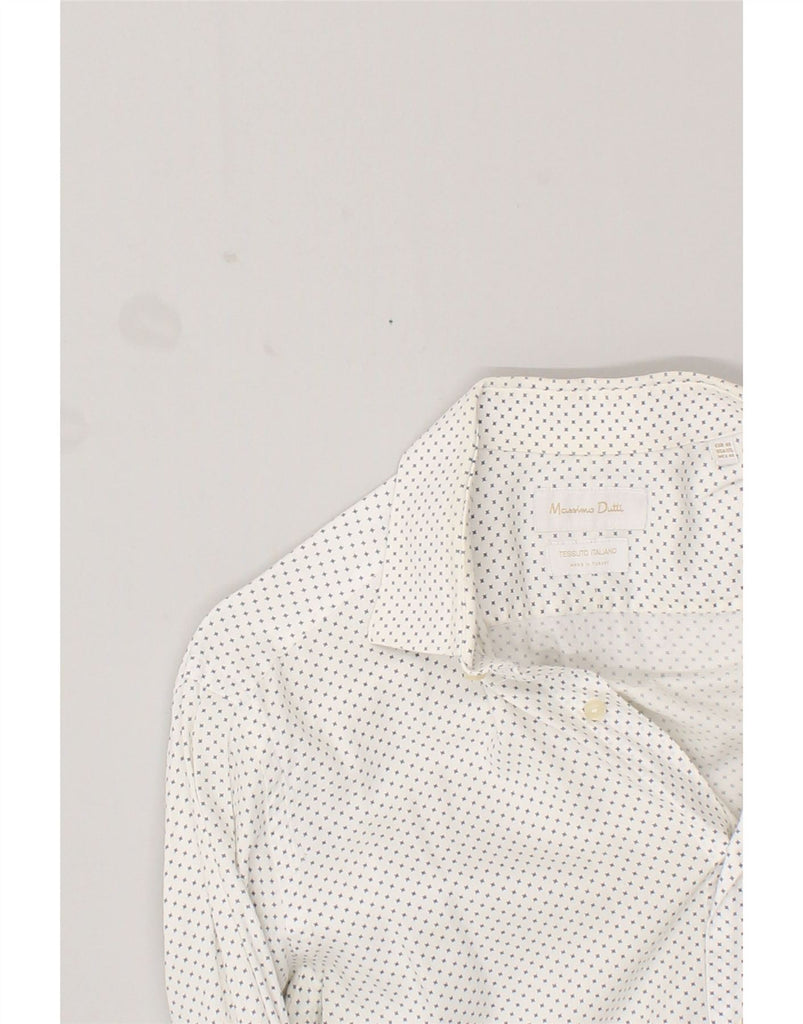 MASSIMO DUTTI Mens Shirt Size 40 Medium White Spotted | Vintage Massimo Dutti | Thrift | Second-Hand Massimo Dutti | Used Clothing | Messina Hembry 