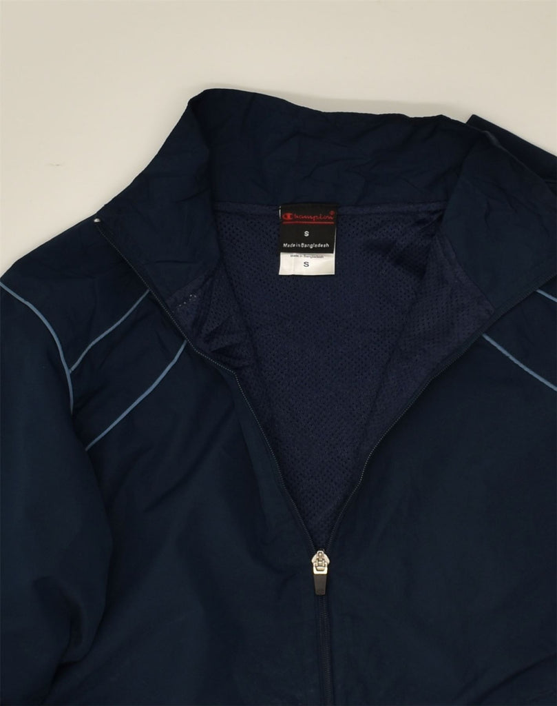 CHAMPION Mens Tracksuit Top Jacket Small Navy Blue Polyester | Vintage Champion | Thrift | Second-Hand Champion | Used Clothing | Messina Hembry 